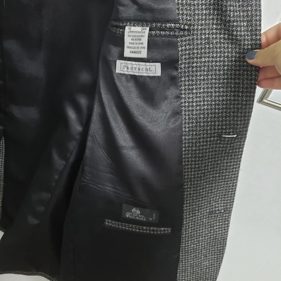 PROTOCOL Houndstooth Wool Blazer Jacket - Picture 5 of 11